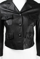 PRADA CROPPED BLACK LEATHER JACKET