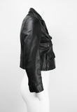 PRADA CROPPED BLACK LEATHER JACKET