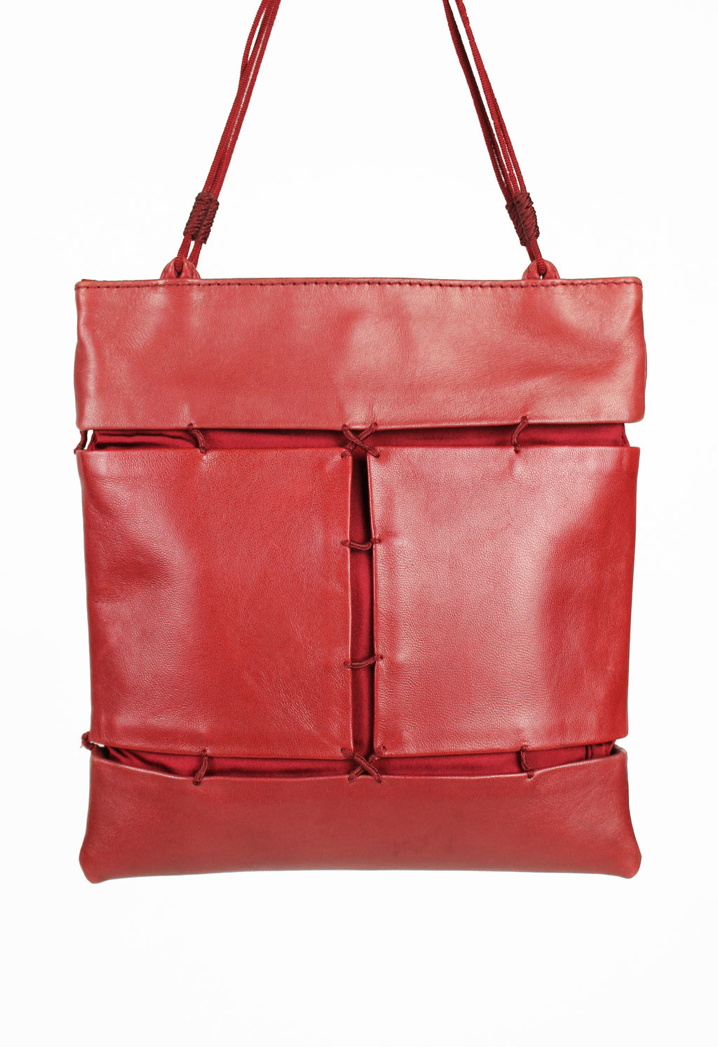 PRADA FW 1998 RED LEATHER SUSPENDED MINI BAG