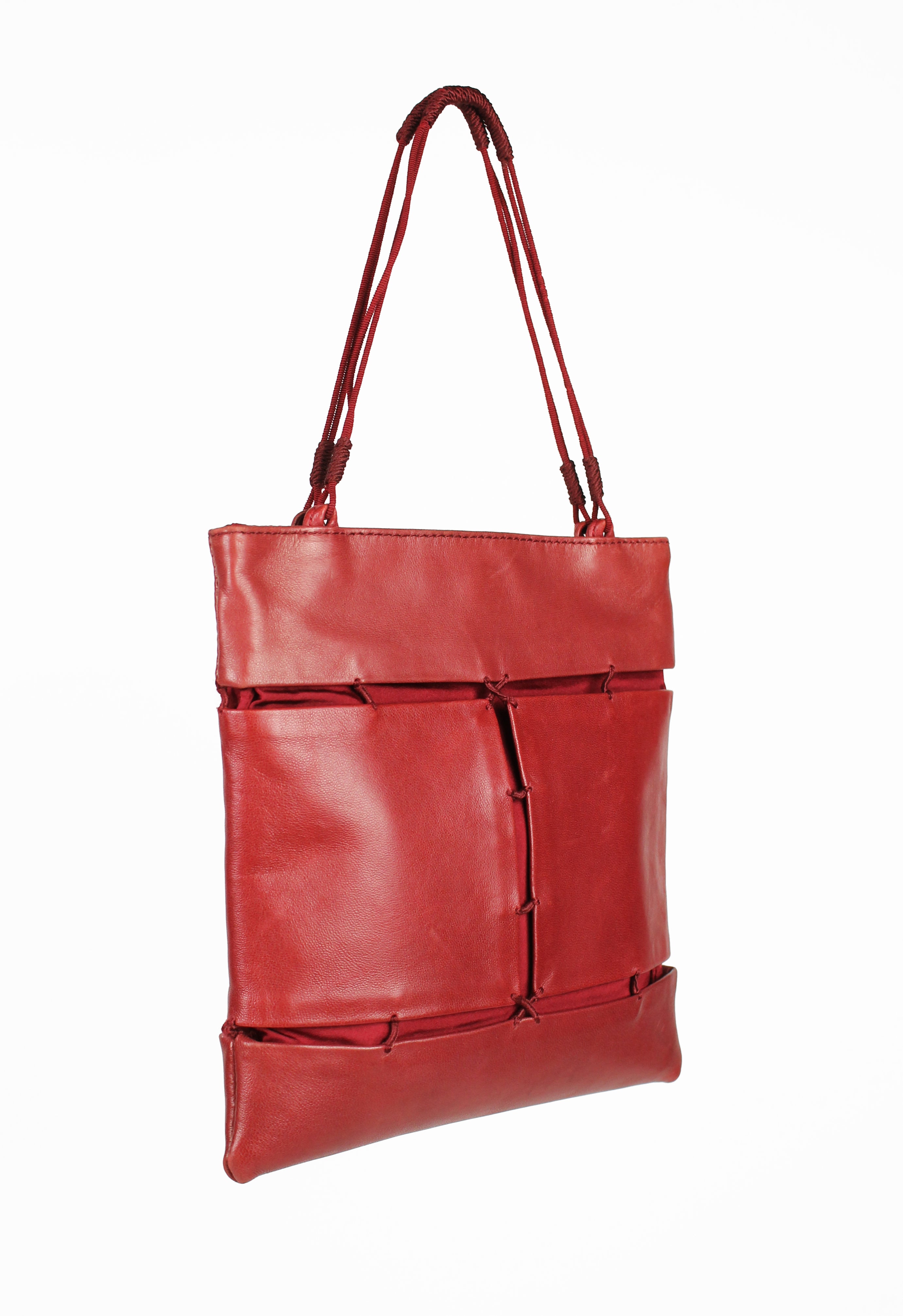 PRADA FW 1998 RED LEATHER SUSPENDED MINI BAG