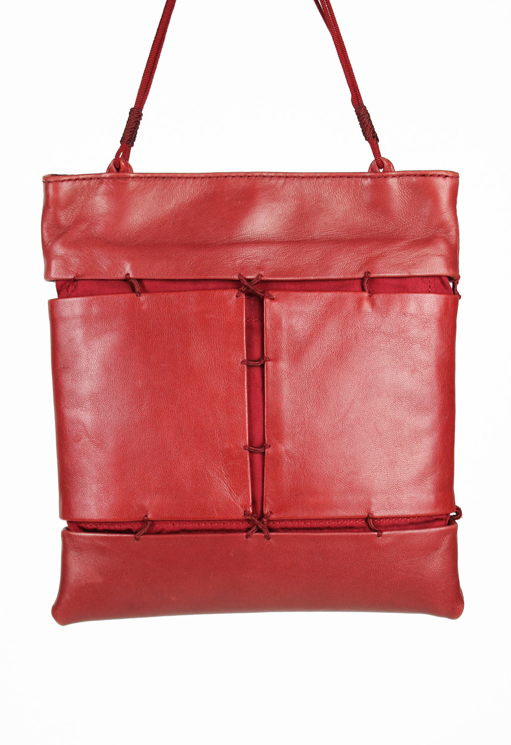 PRADA FW 1998 RED LEATHER SUSPENDED MINI BAG