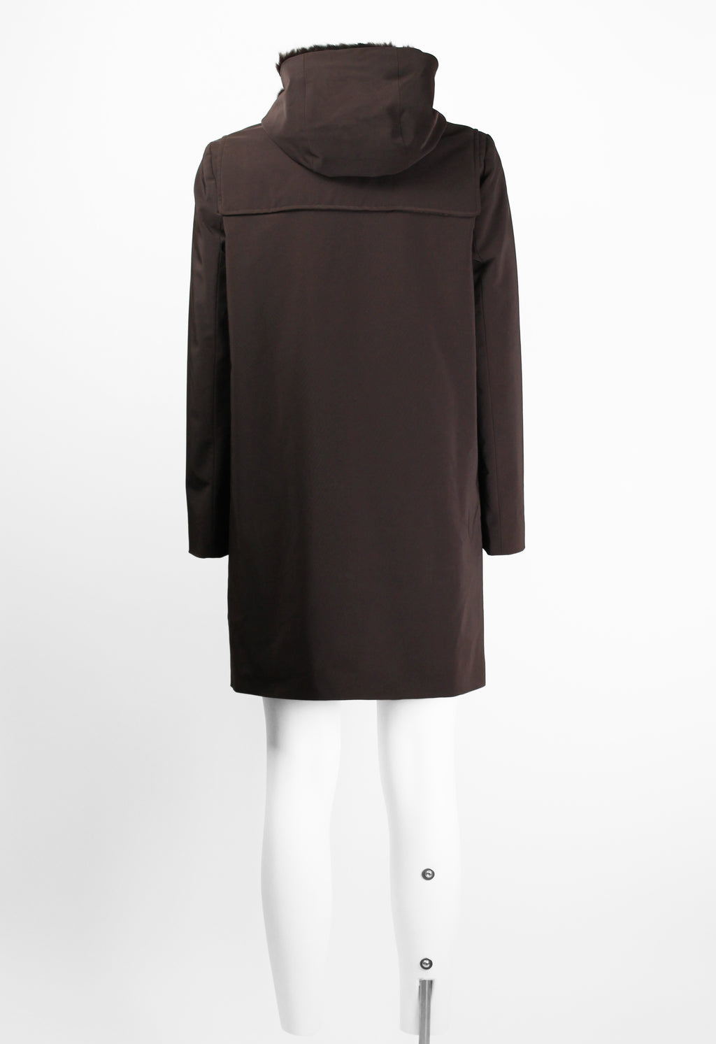 PRADA FW 1999 FUR LINED COAT WITH LEATHER STRAPS