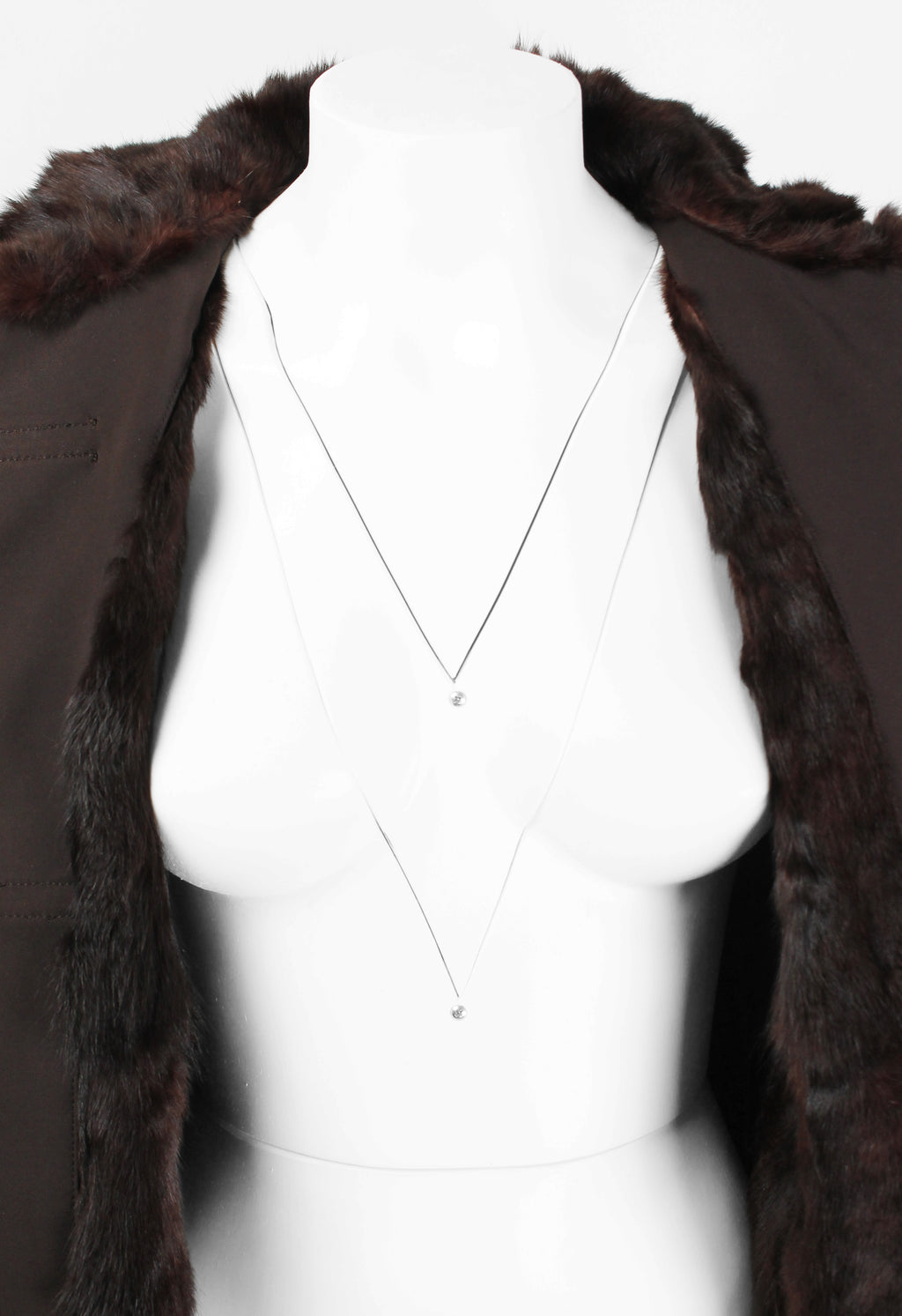 PRADA FW 1999 FUR LINED COAT WITH LEATHER STRAPS