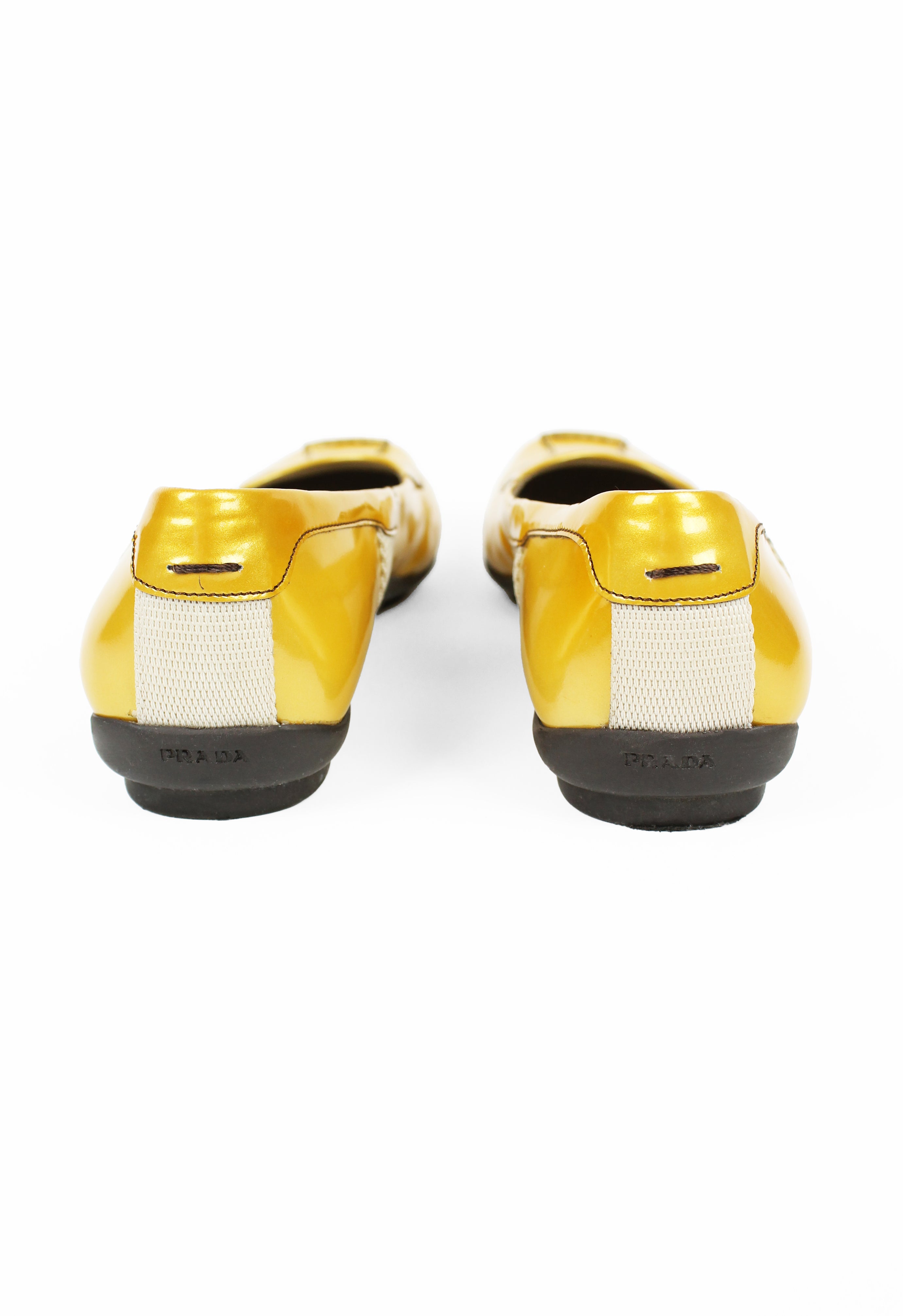 PRADA FW 1999 GOLD PATENT HYBRID BUBBLE SOLE SHOES