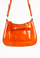 PRADA FW 1999 PATENT ORANGE POCKET SHOULDER BAG