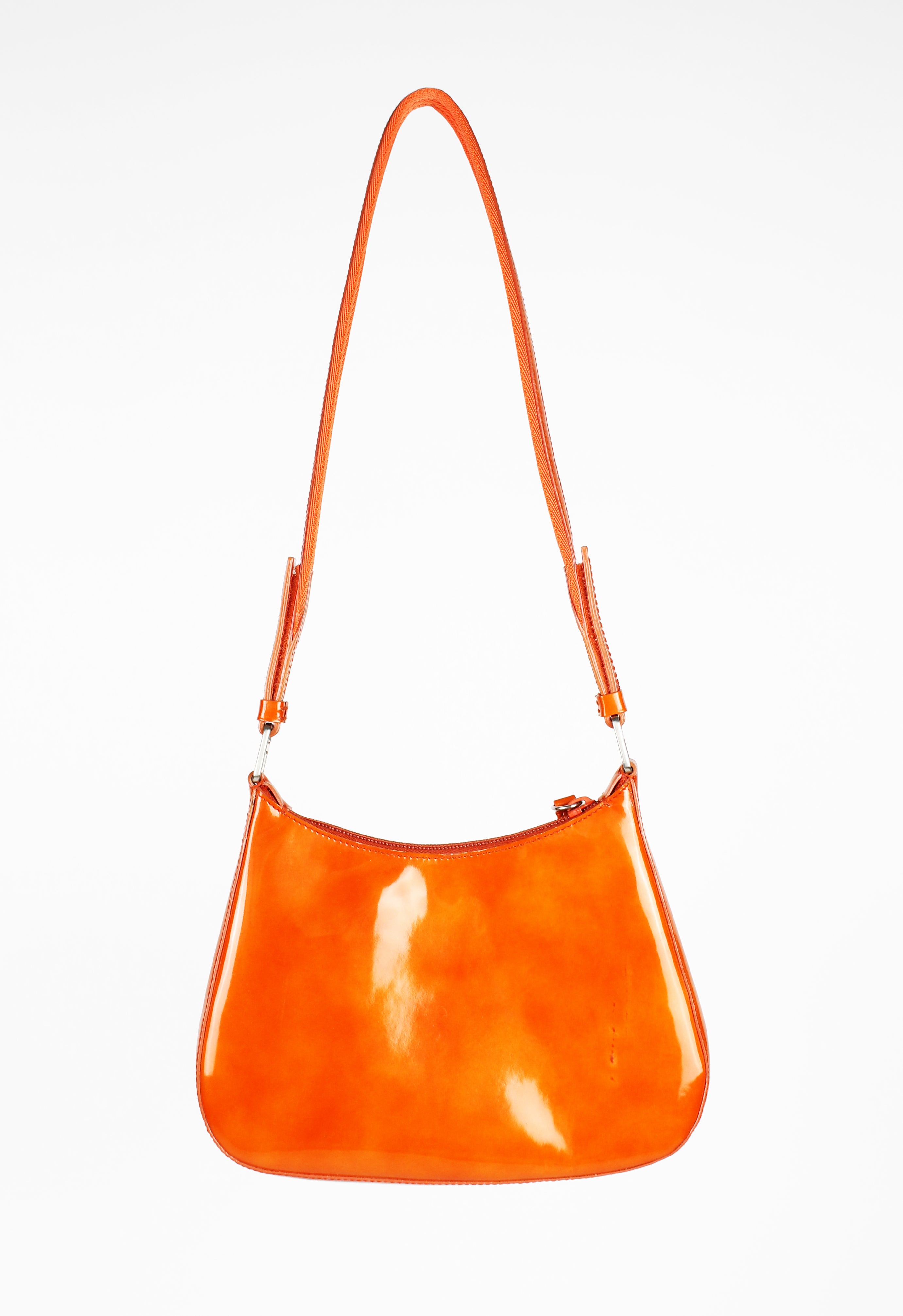 PRADA FW 1999 PATENT ORANGE POCKET SHOULDER BAG