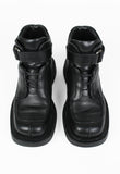 PRADA FW 1999 SQUARE TOE LEATHER STRAP BOOTS