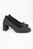 PRADA FW 1999 GREY SQUARE TOE TOGGLE HEELS