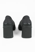 PRADA FW 1999 GREY SQUARE TOE TOGGLE HEELS