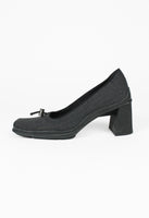 PRADA FW 1999 GREY SQUARE TOE TOGGLE HEELS