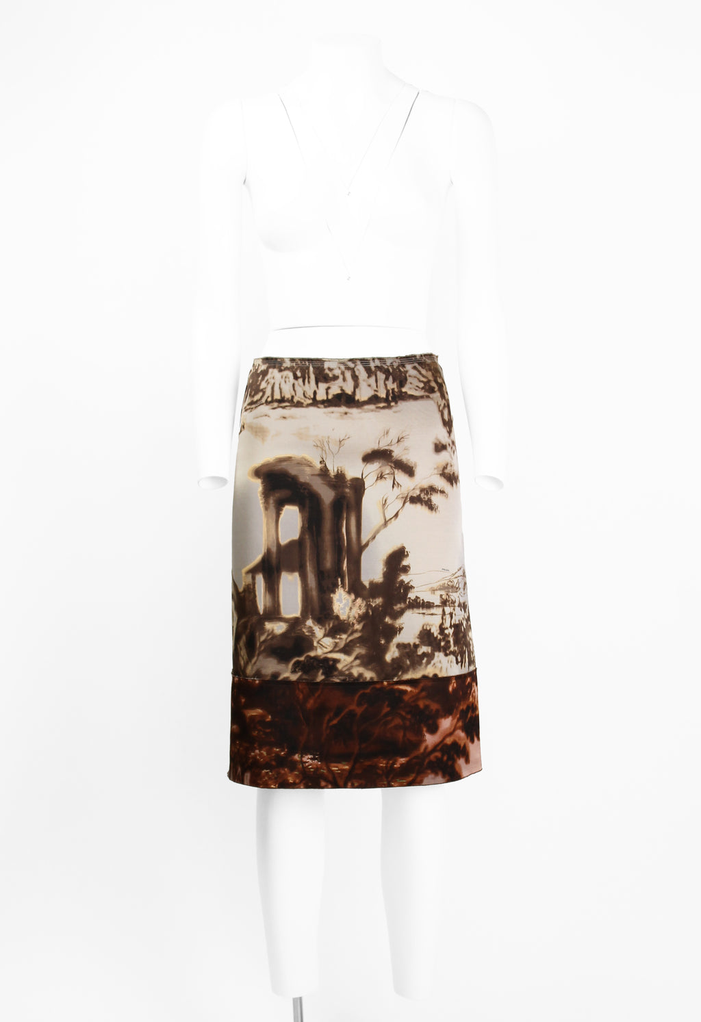 PRADA FW 2004 LANDSCAPE SILK SKIRT