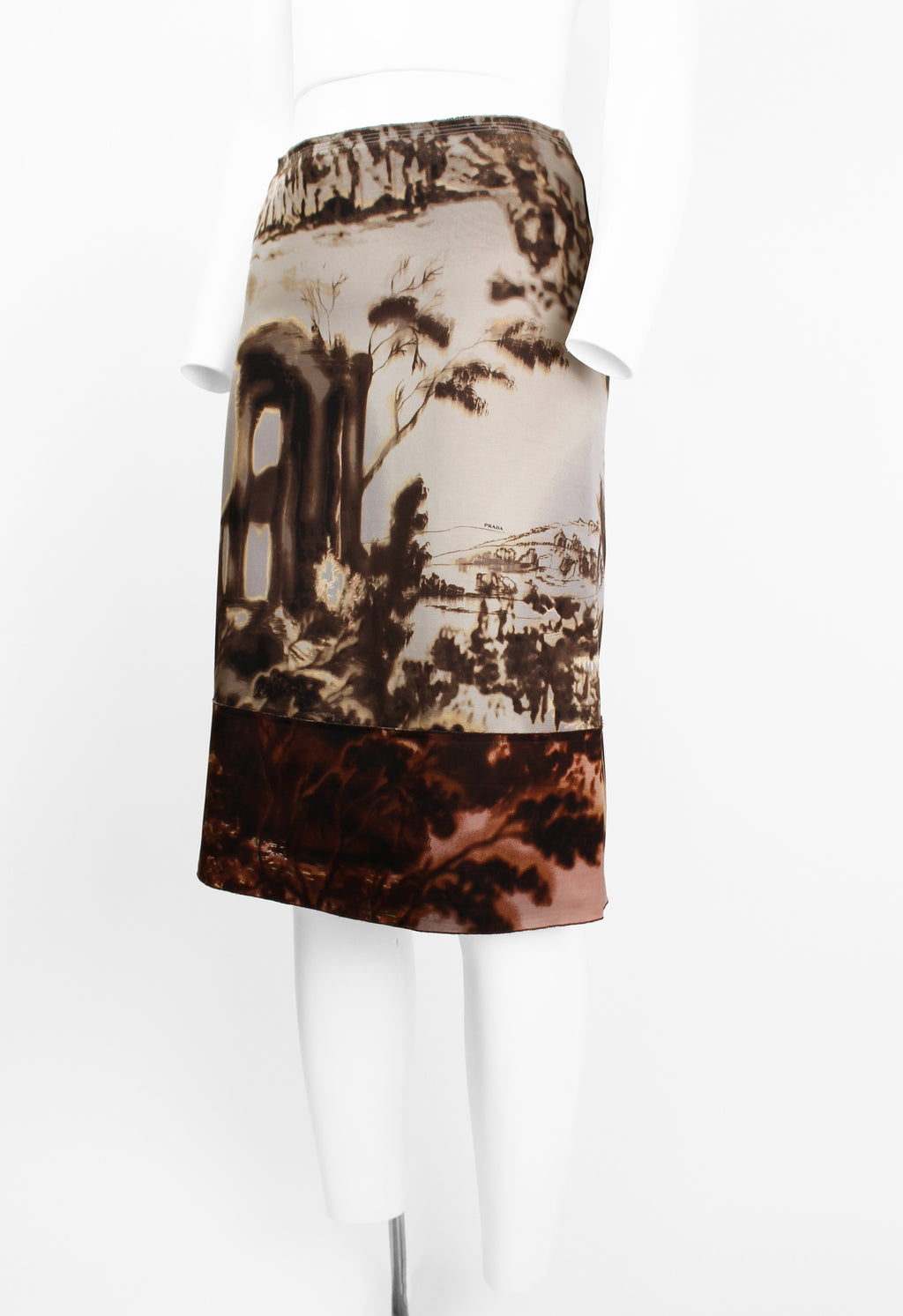 PRADA FW 2004 LANDSCAPE SILK SKIRT