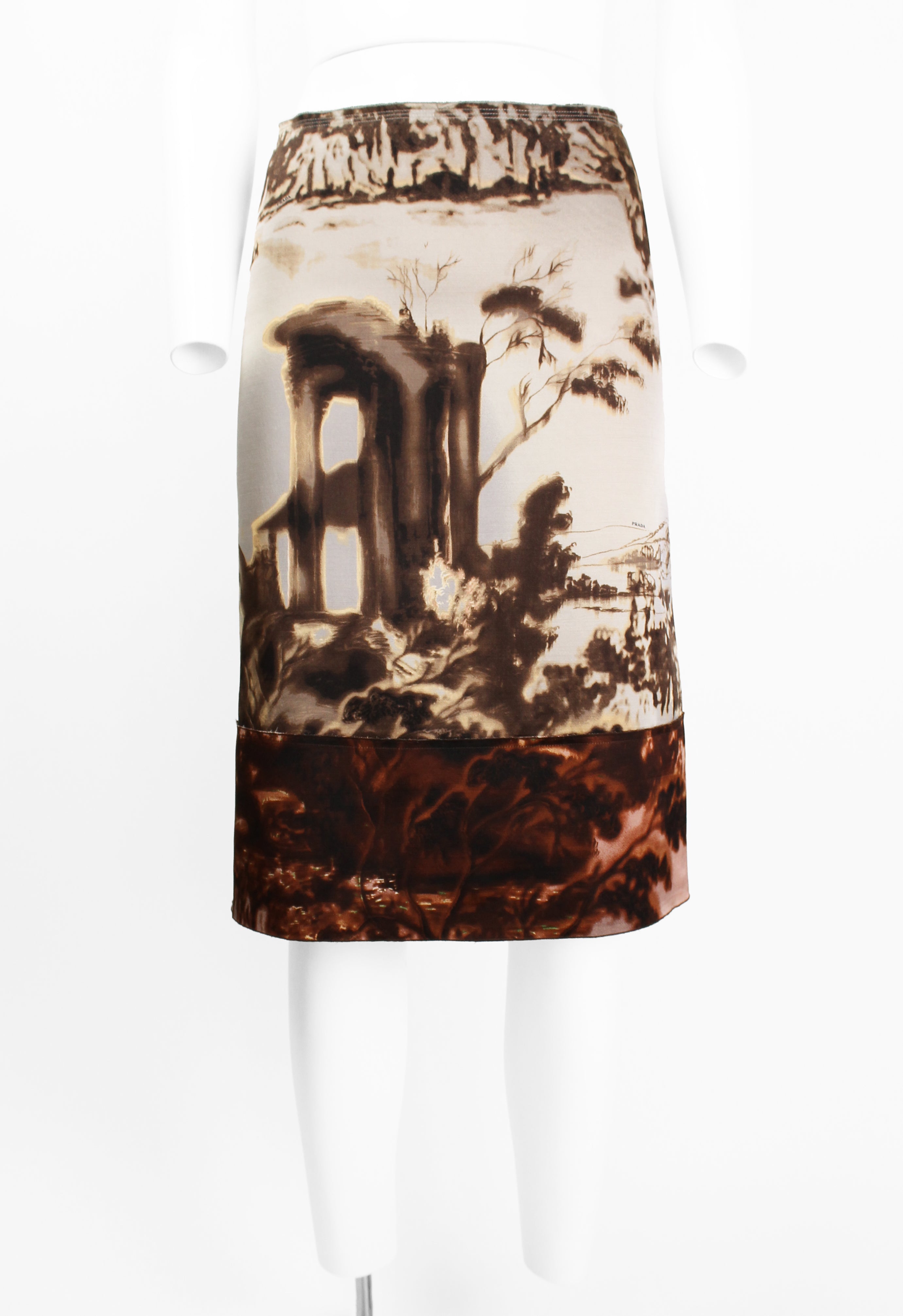 PRADA FW 2004 LANDSCAPE SILK SKIRT