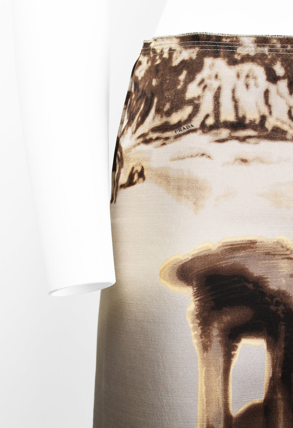 PRADA FW 2004 LANDSCAPE SILK SKIRT