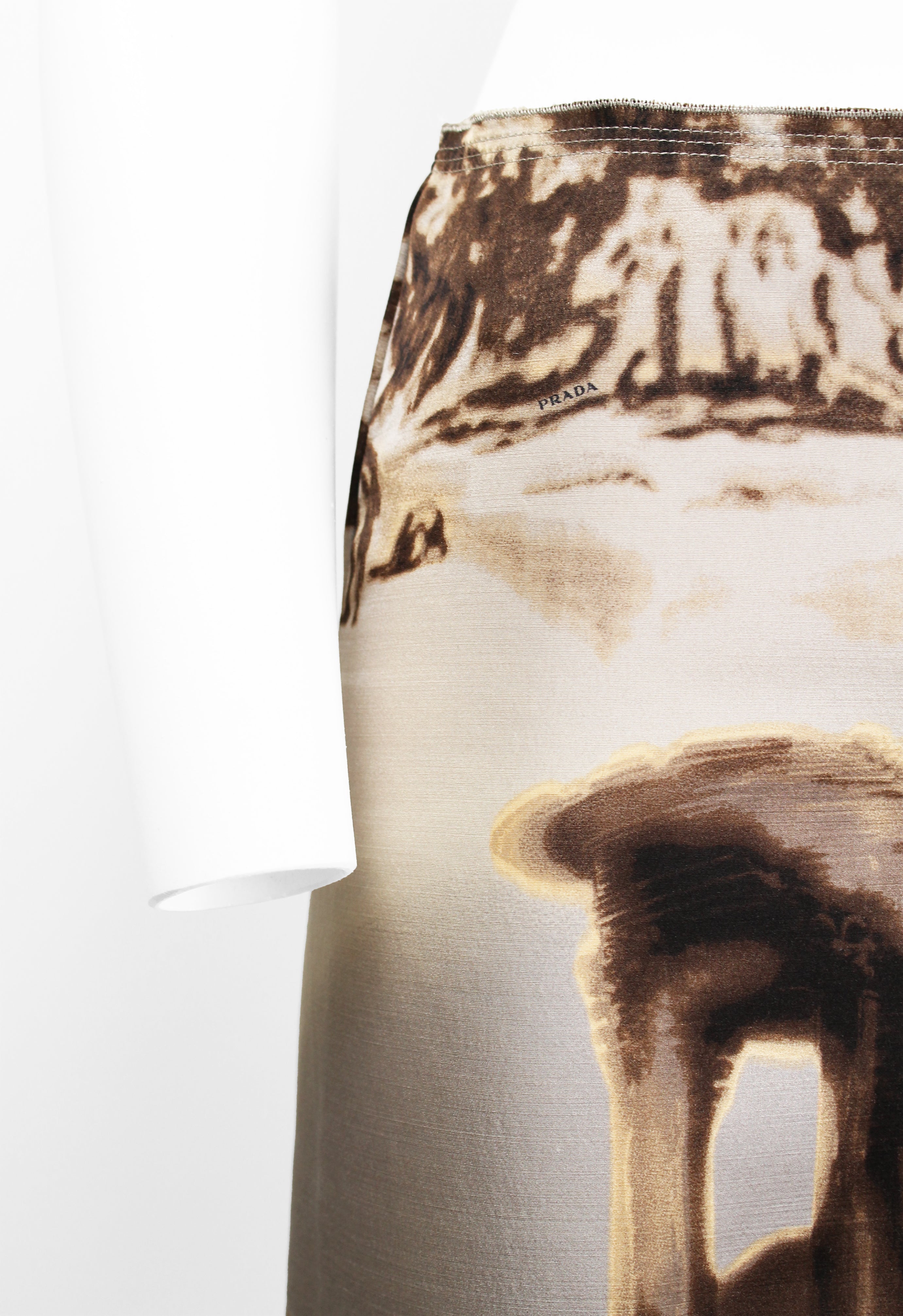 PRADA FW 2004 LANDSCAPE SILK SKIRT