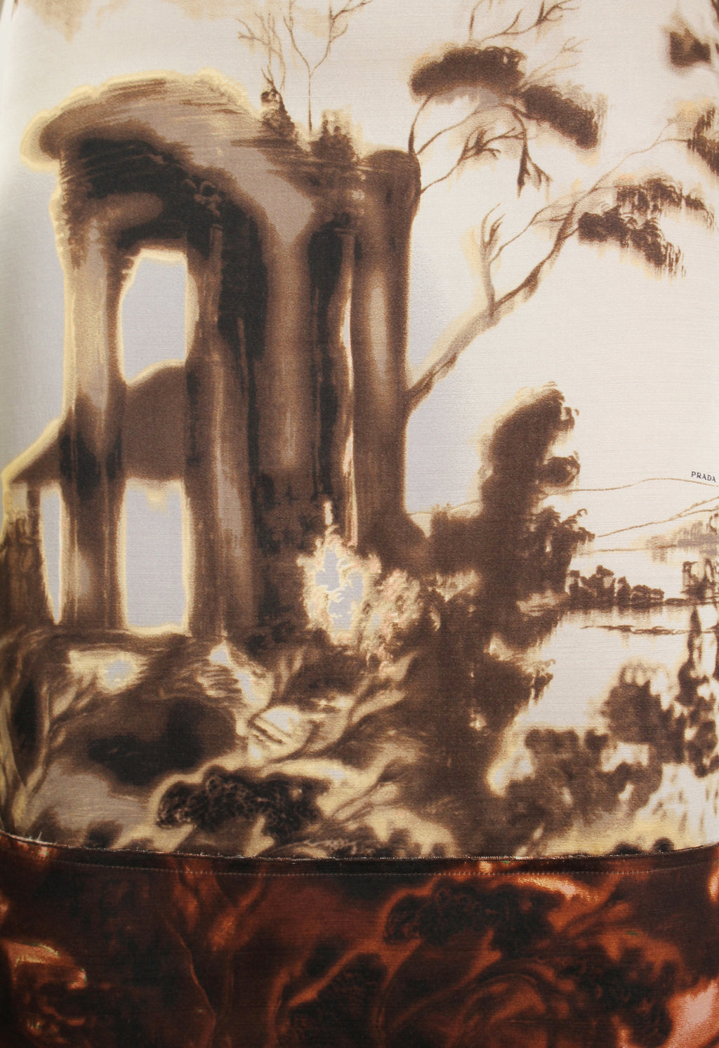 PRADA FW 2004 LANDSCAPE SILK SKIRT