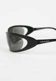 PRADA FW 2004 MATTE BLACK EXTREME WRAPAROUND SUNGLASSES