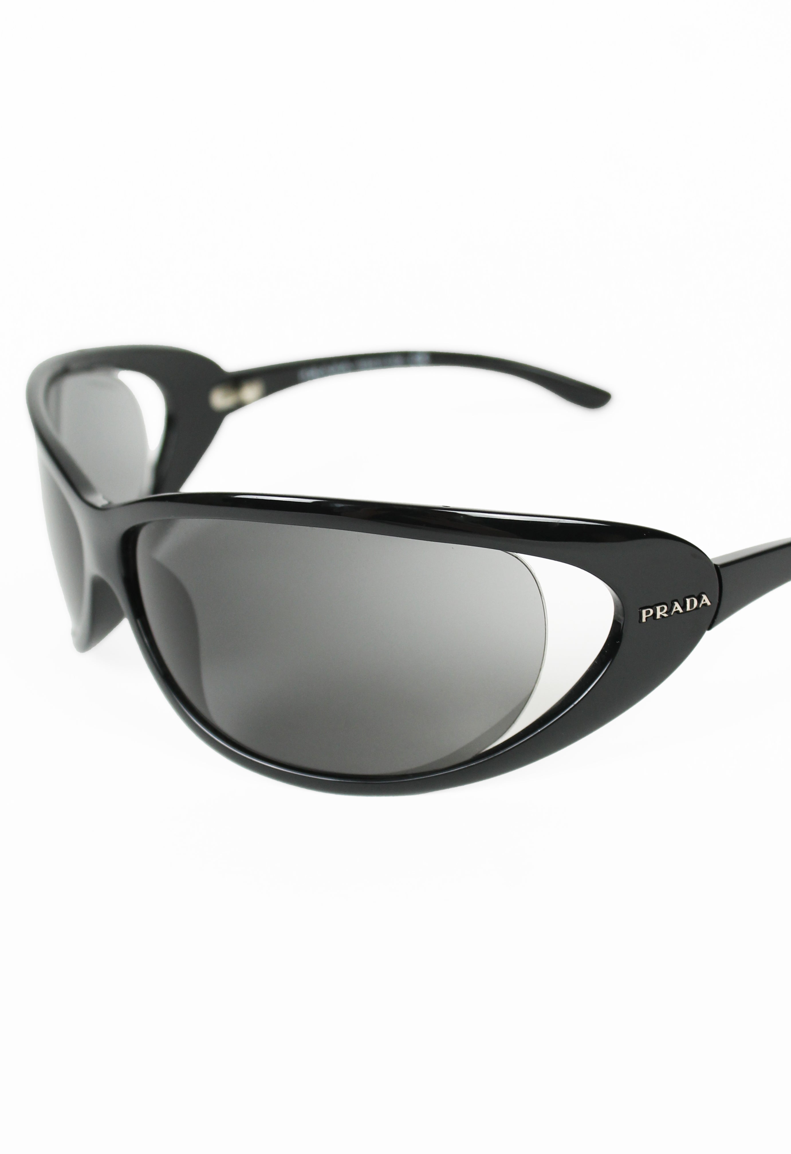 PRADA FW 2004 BLACK OVERSIZED EXTREME WRAPAROUND SUNGLASSES