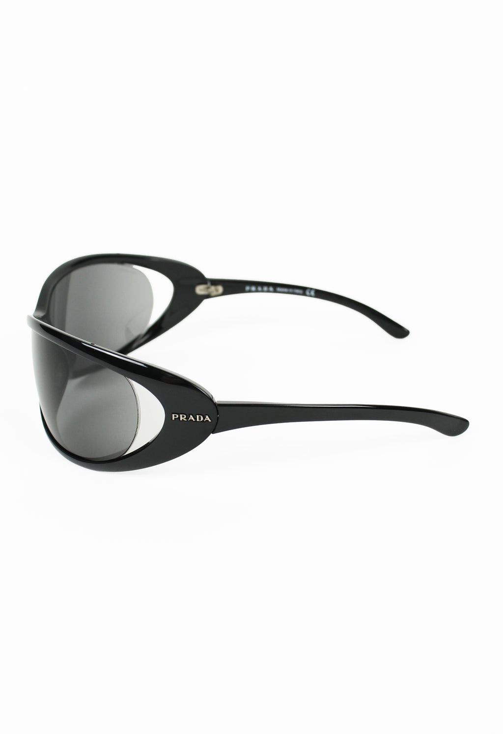 PRADA FW 2004 BLACK OVERSIZED EXTREME WRAPAROUND SUNGLASSES
