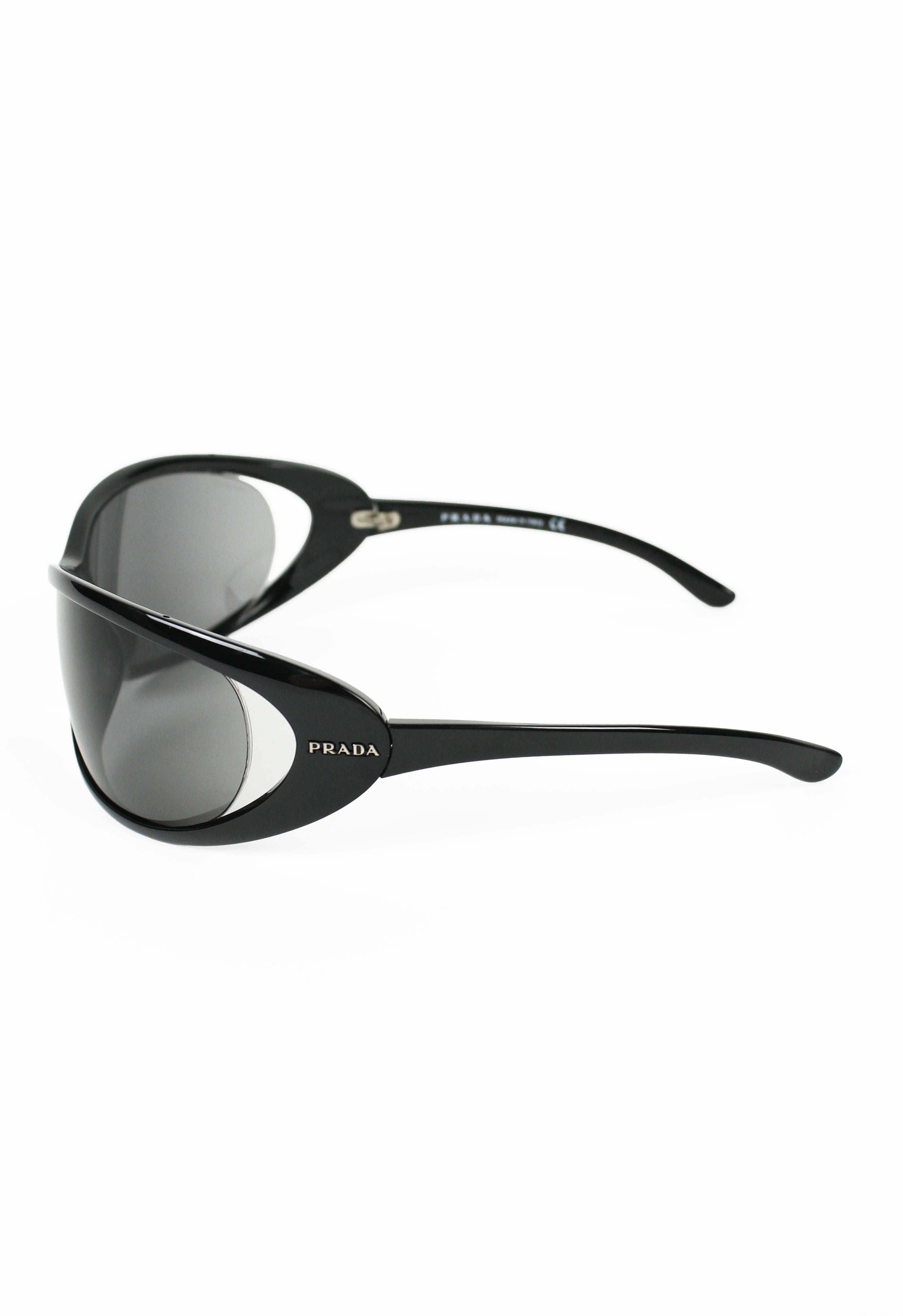 PRADA FW 2004 BLACK OVERSIZED EXTREME WRAPAROUND SUNGLASSES