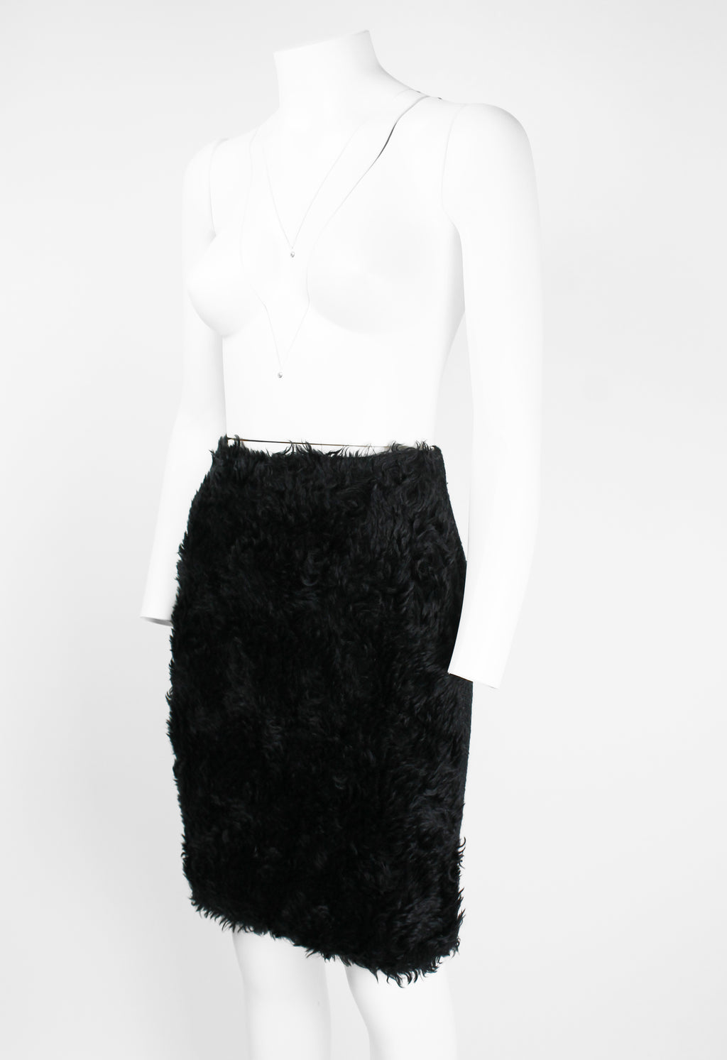 PRADA FW 2007 FAUX FUR MOHAIR SKIRT