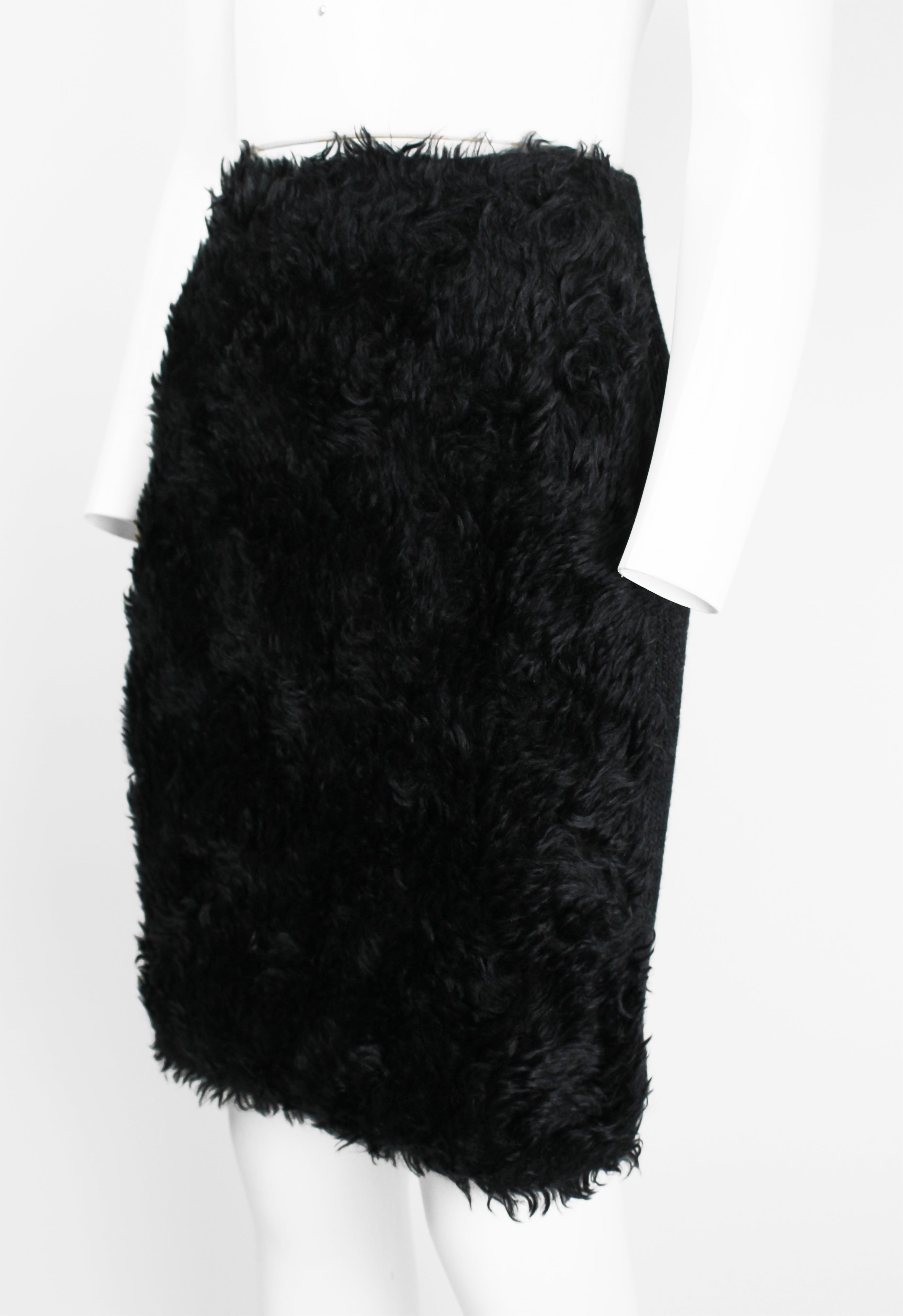 PRADA FW 2007 FAUX FUR MOHAIR SKIRT