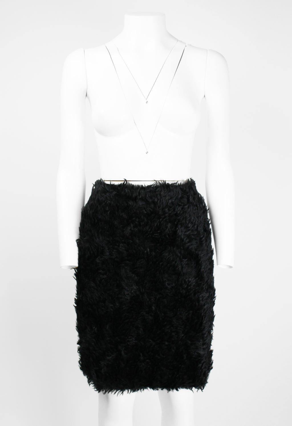 PRADA FW 2007 FAUX FUR MOHAIR SKIRT