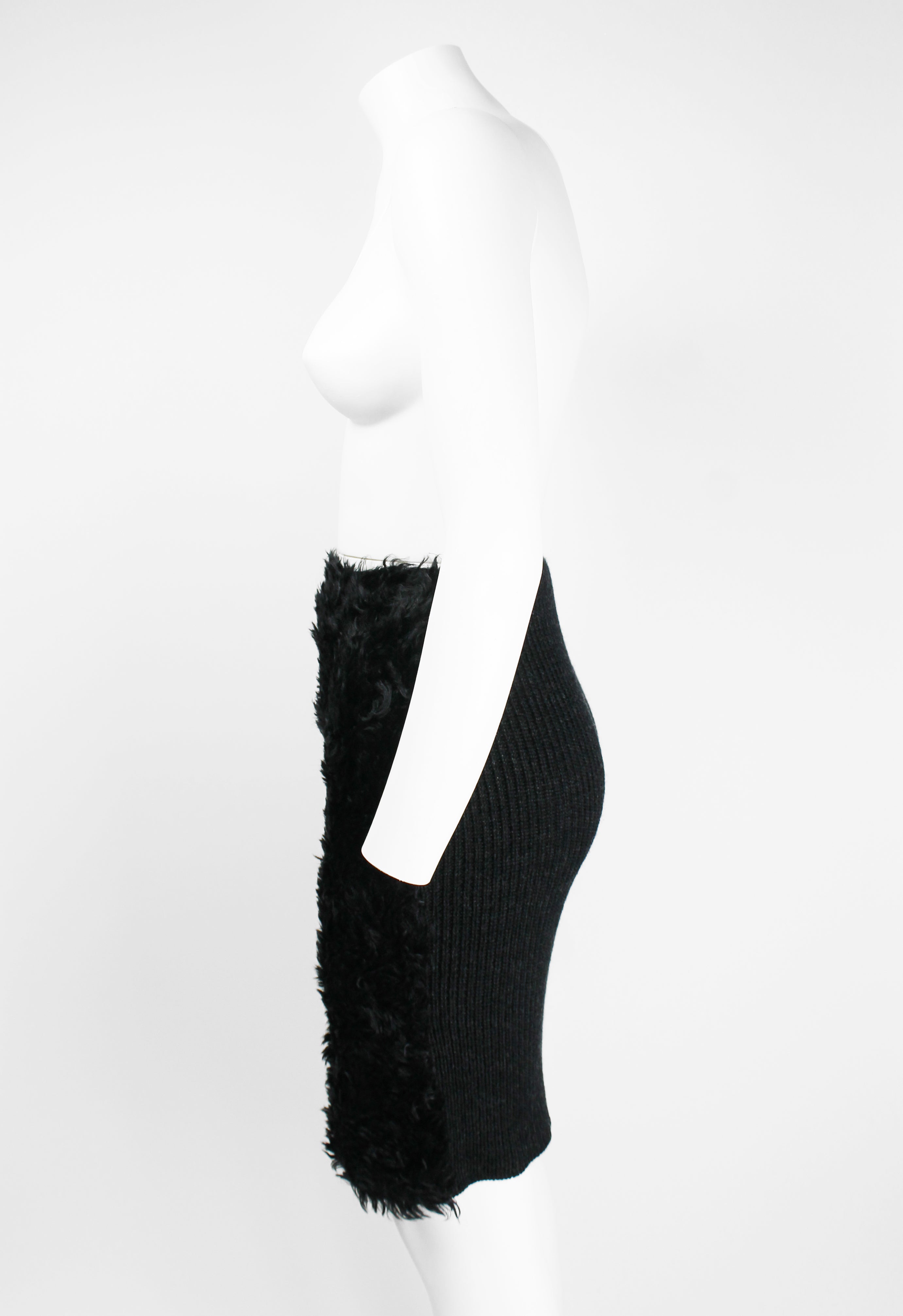 PRADA FW 2007 FAUX FUR MOHAIR SKIRT