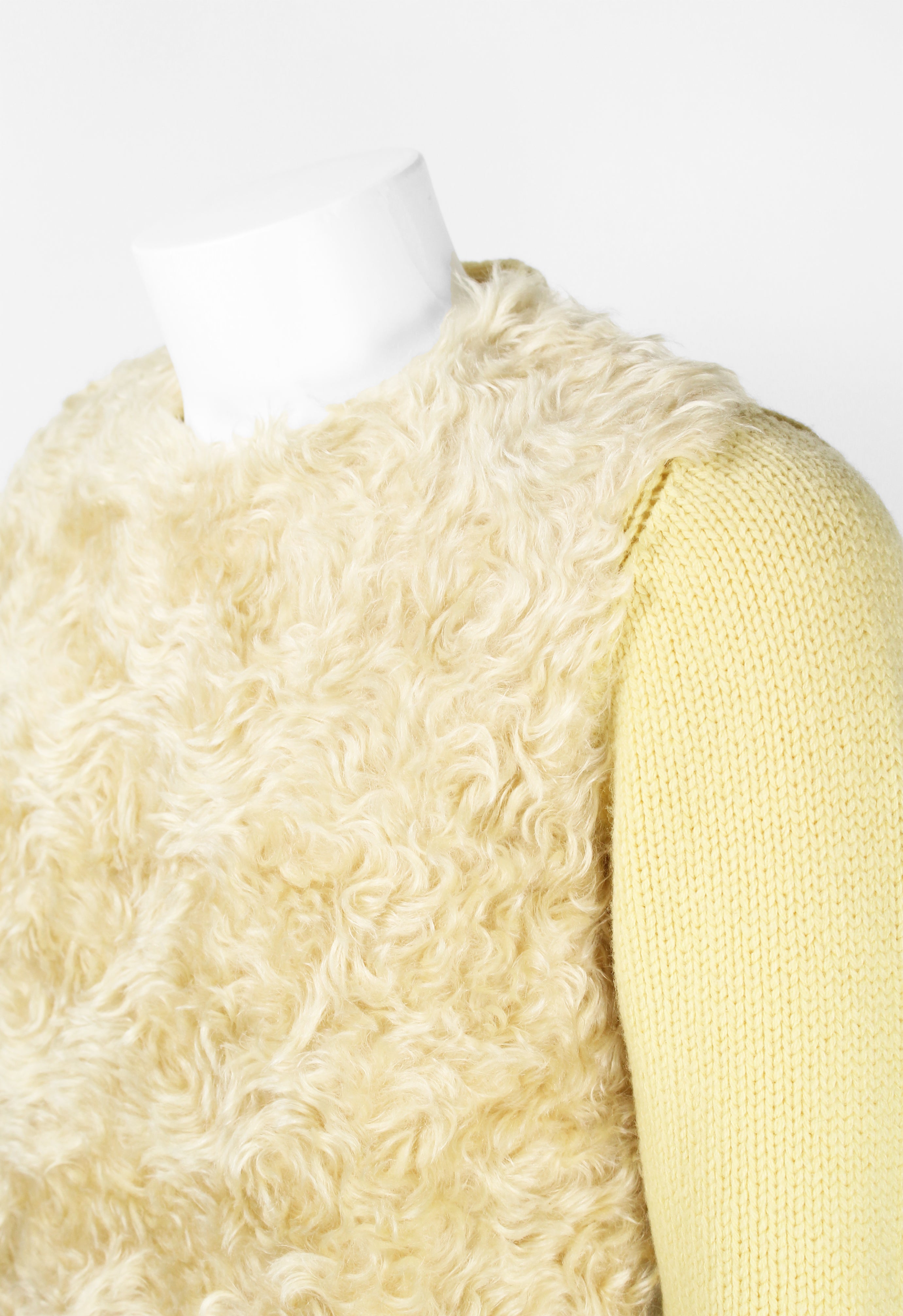 PRADA FW 2007 YELLOW FAUX FUR MOHAIR JUMPER