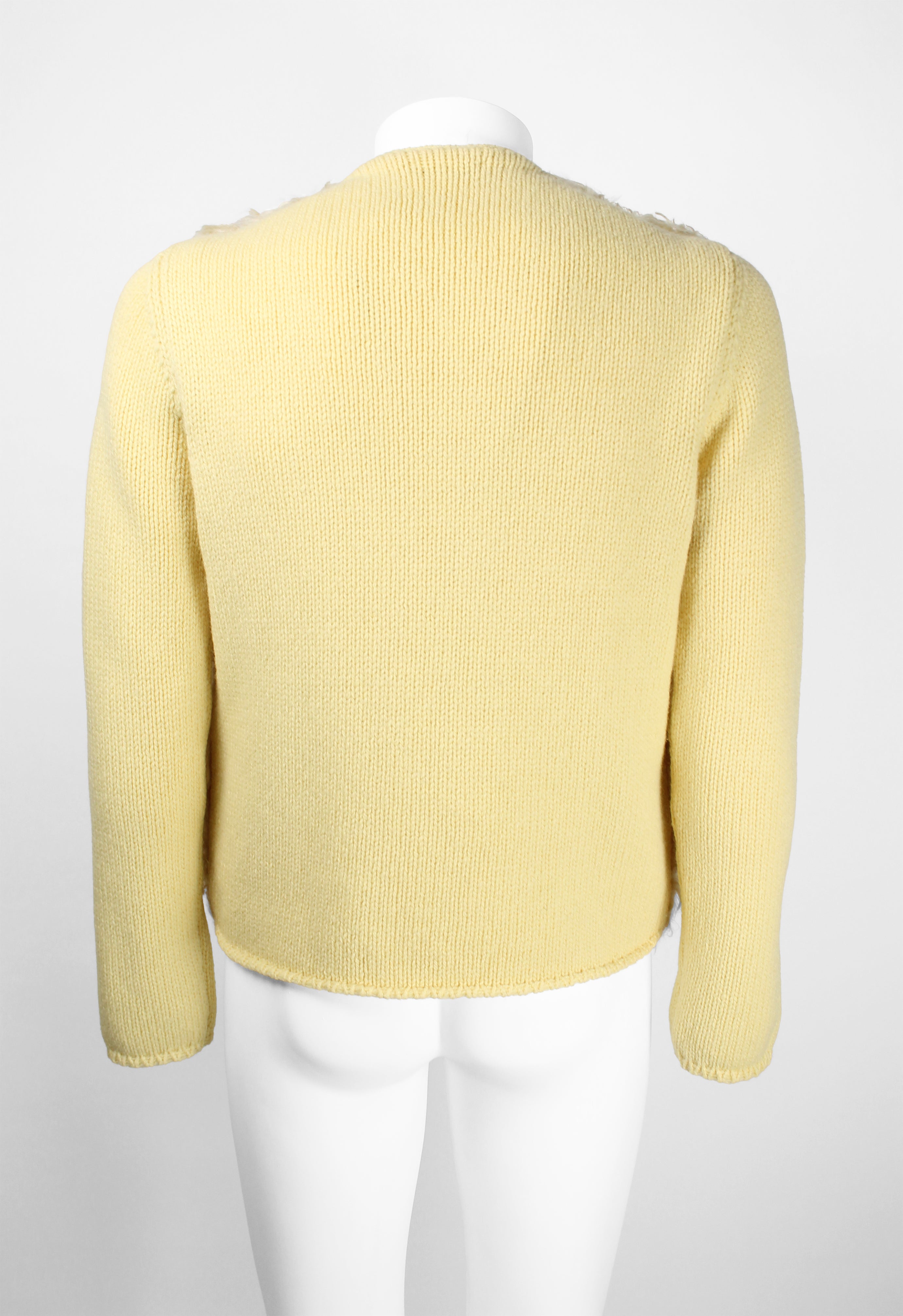 PRADA FW 2007 YELLOW FAUX FUR MOHAIR JUMPER