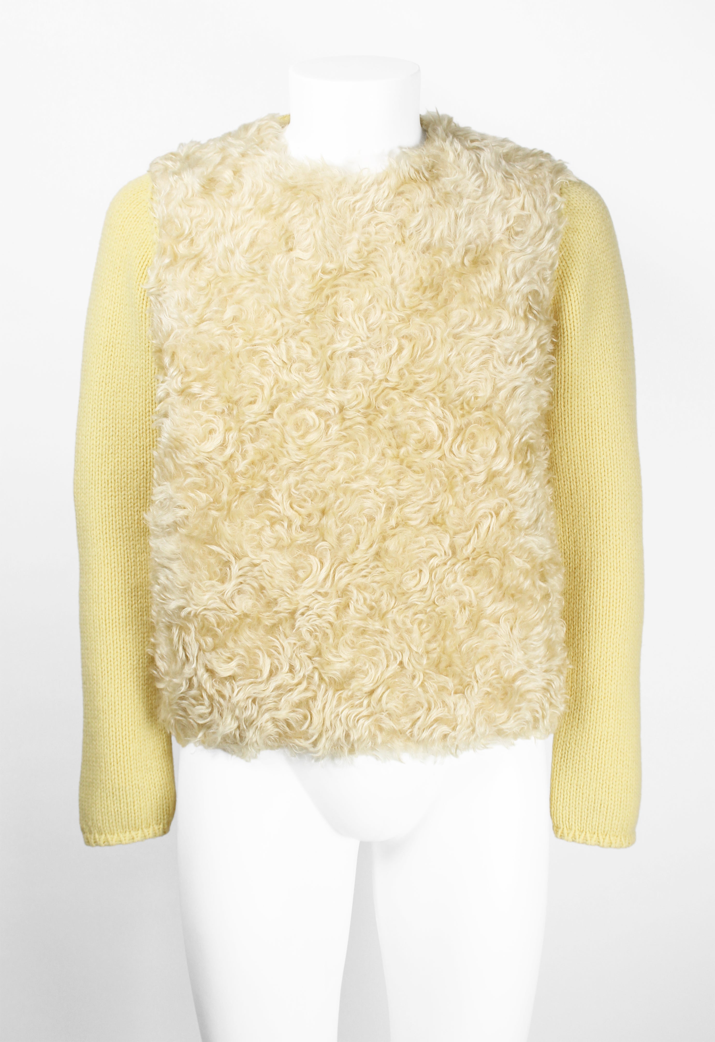 PRADA FW 2007 YELLOW FAUX FUR MOHAIR JUMPER – THE 543