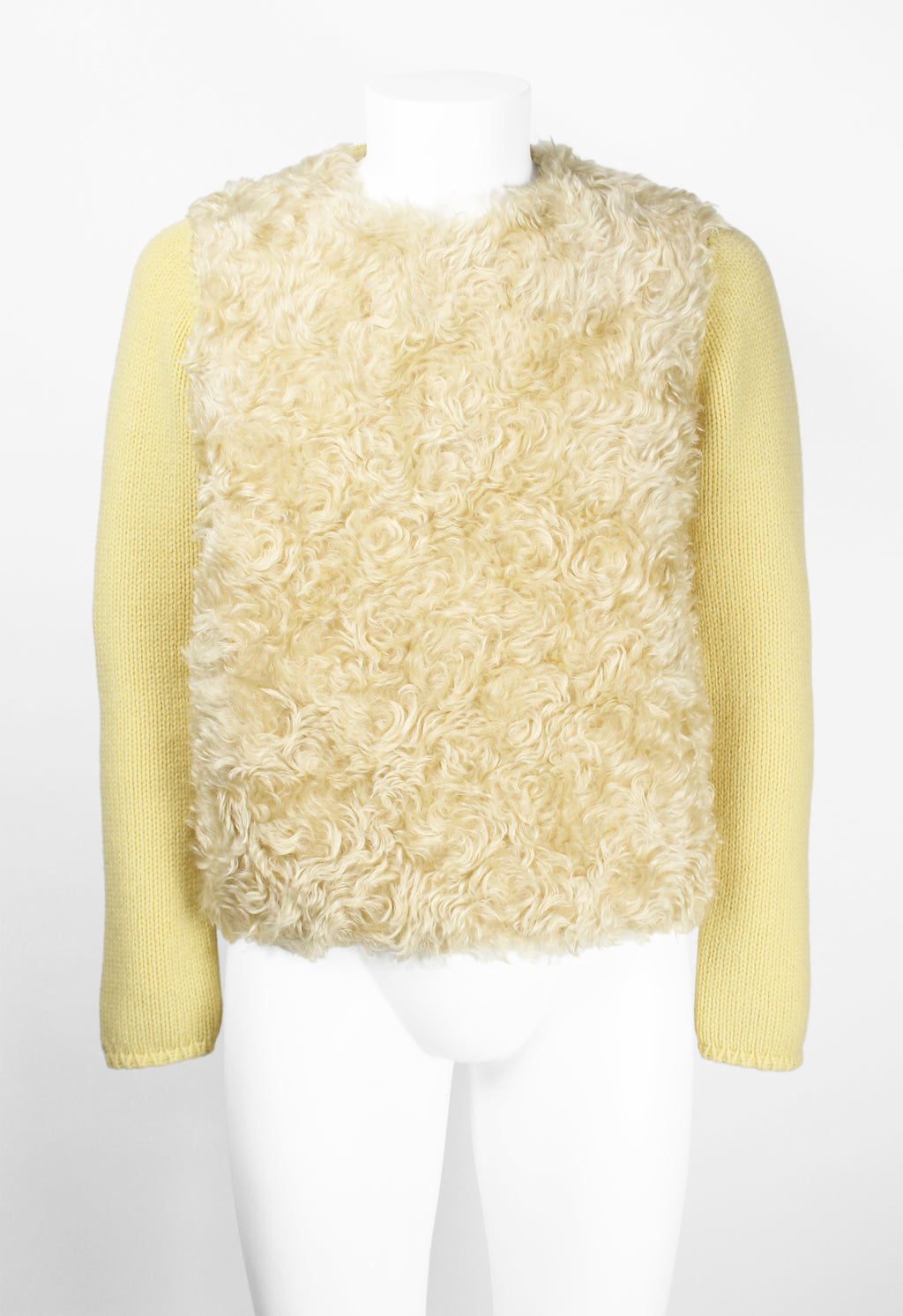 PRADA FW 2007 YELLOW FAUX FUR MOHAIR JUMPER