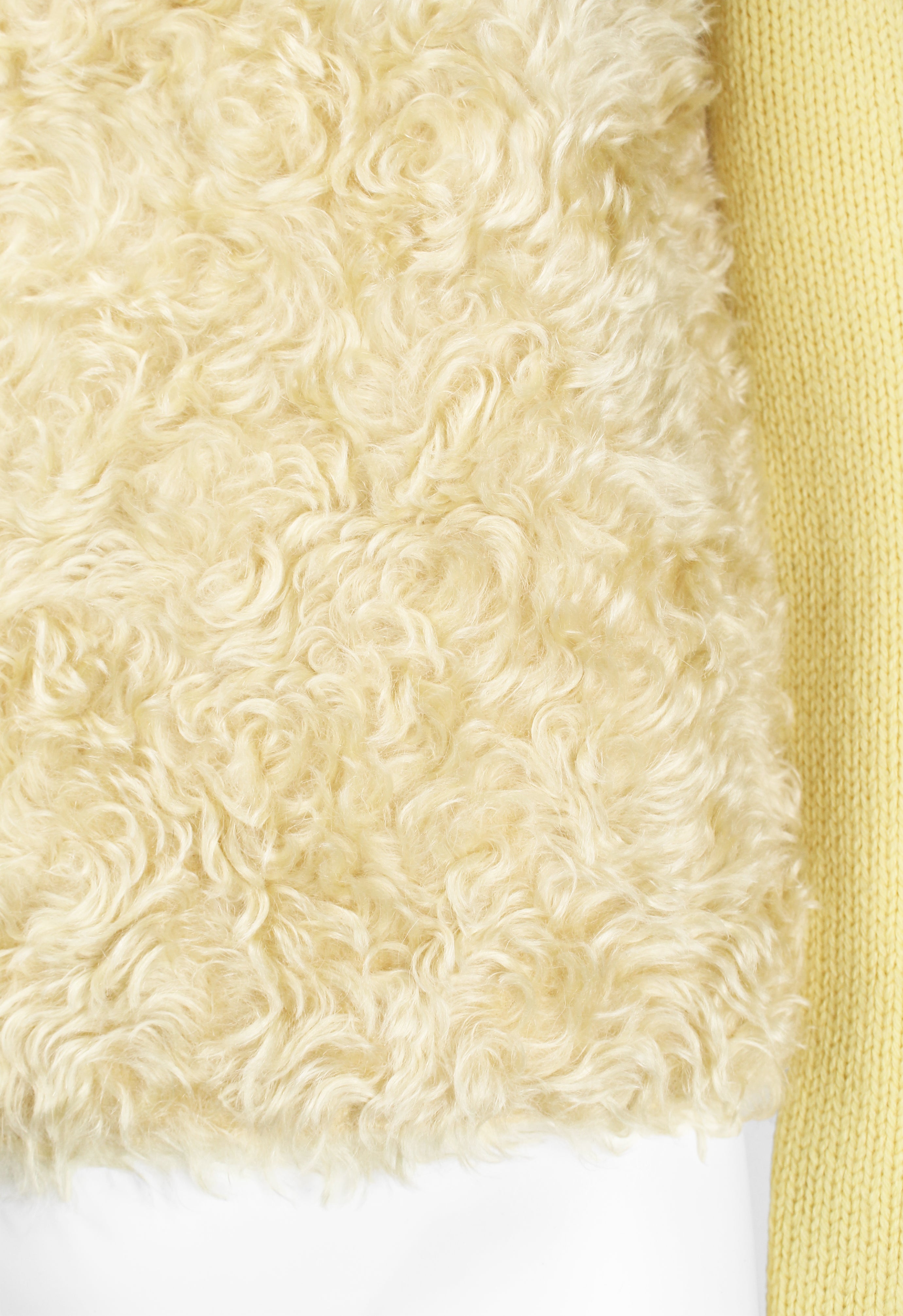 PRADA FW 2007 YELLOW FAUX FUR MOHAIR JUMPER