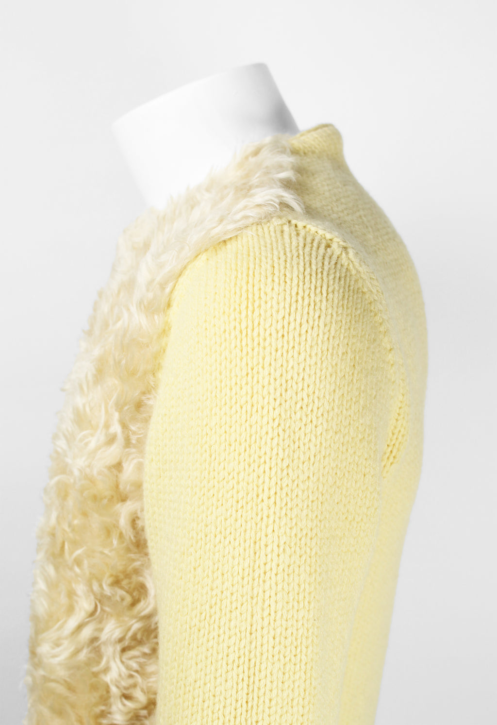 PRADA FW 2007 YELLOW FAUX FUR MOHAIR JUMPER