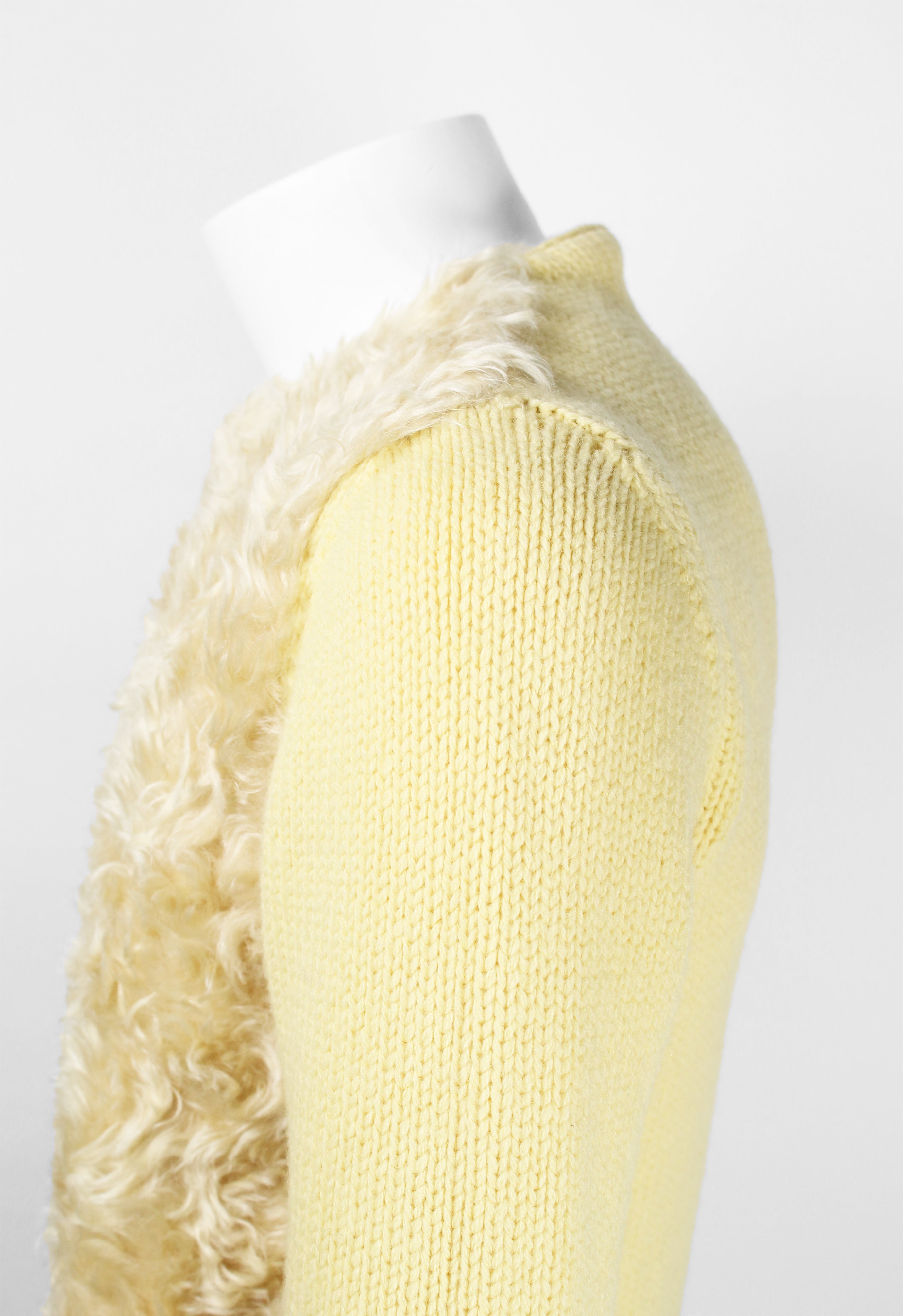 PRADA FW 2007 YELLOW FAUX FUR MOHAIR JUMPER