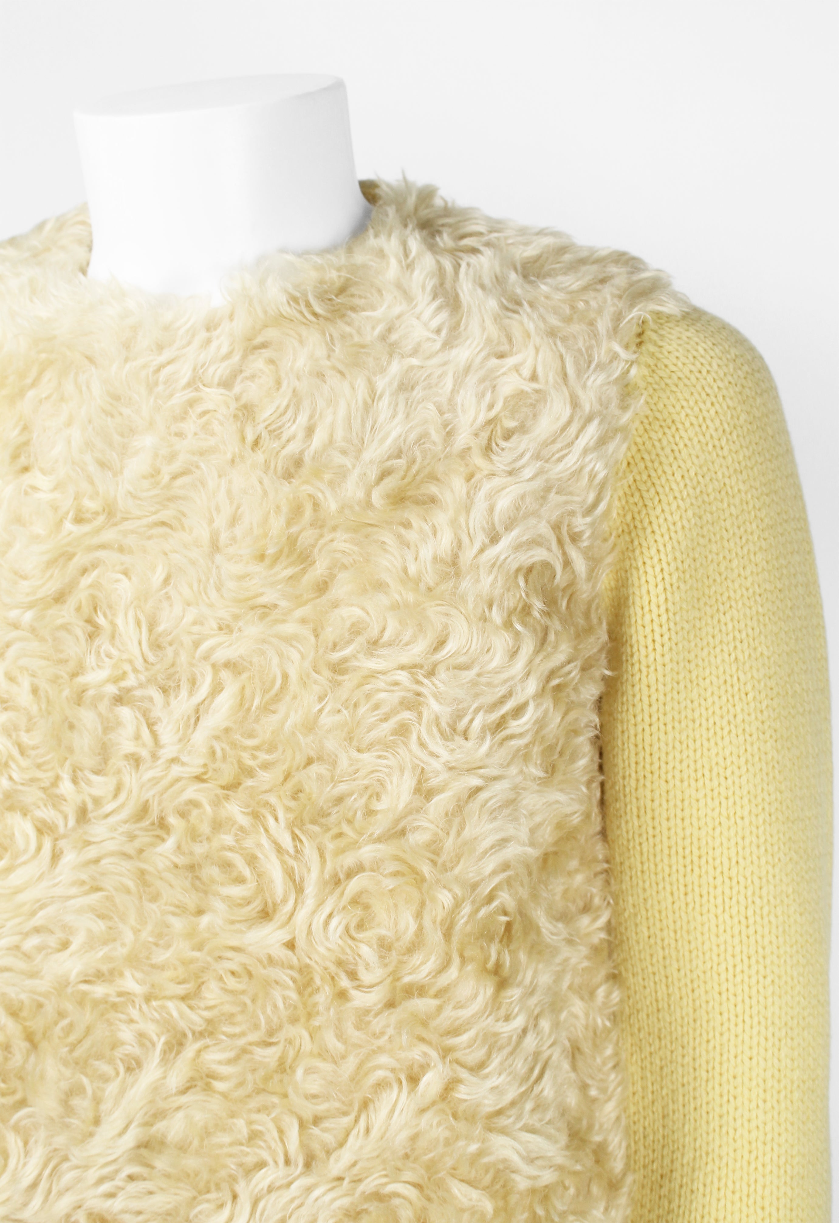 PRADA FW 2007 YELLOW FAUX FUR MOHAIR JUMPER