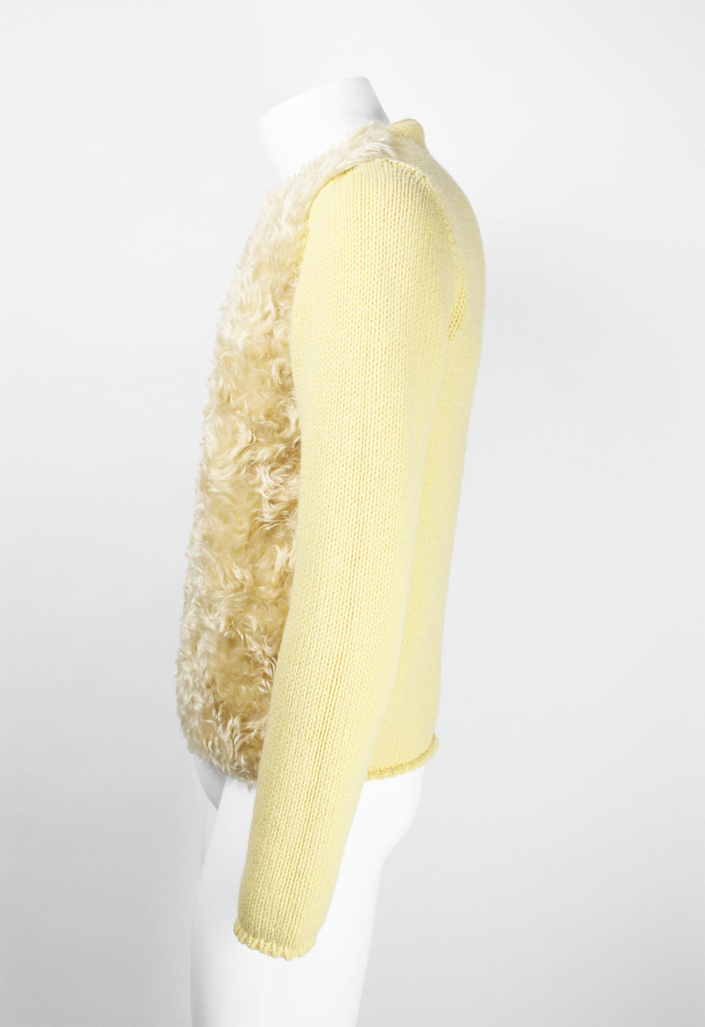 PRADA FW 2007 YELLOW FAUX FUR MOHAIR JUMPER