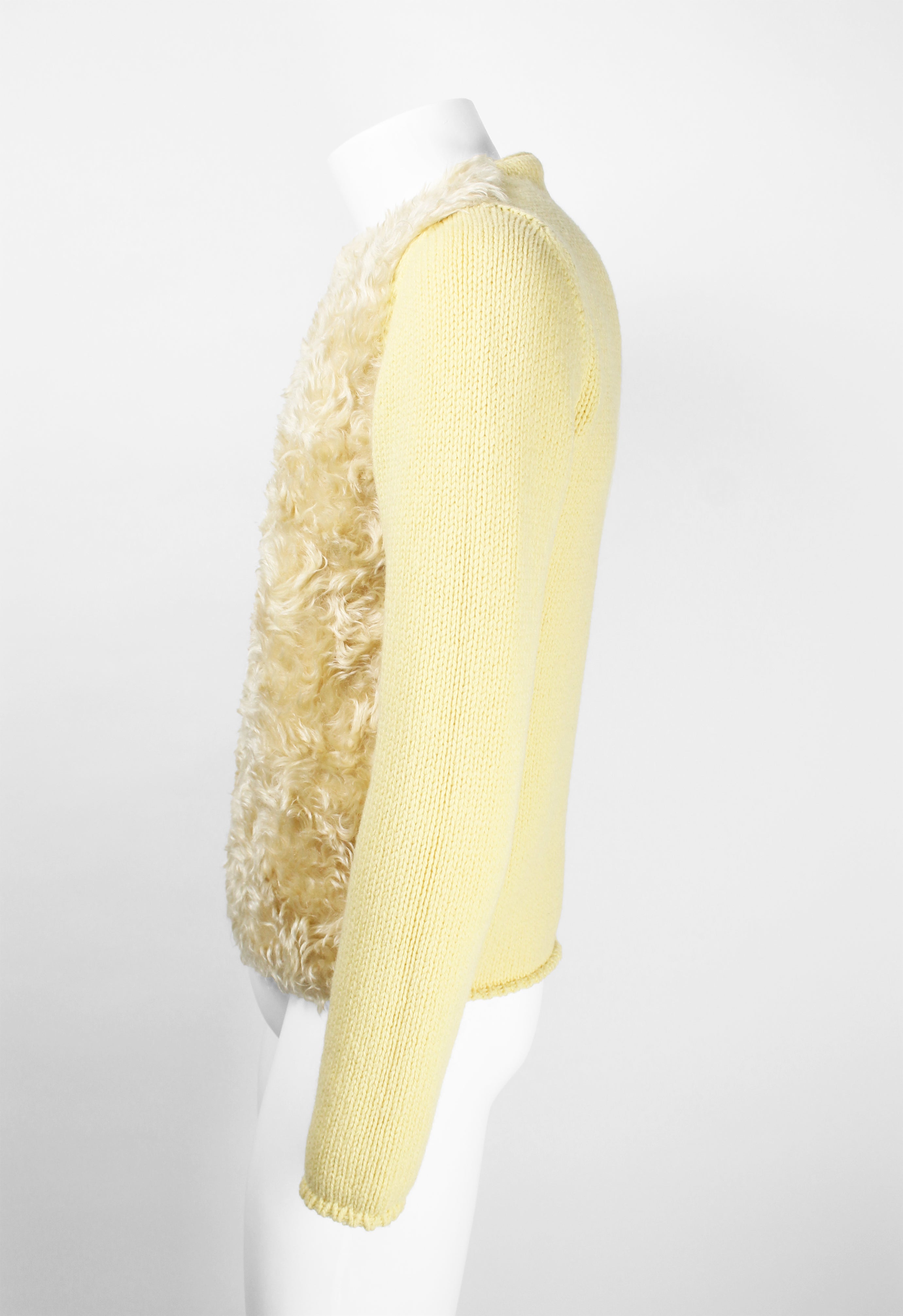 PRADA FW 2007 YELLOW FAUX FUR MOHAIR JUMPER