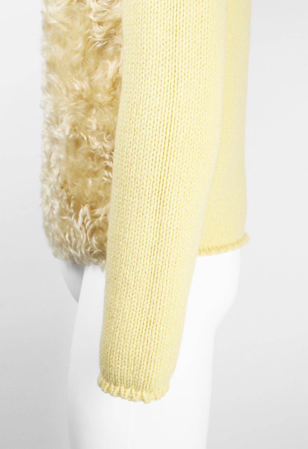 PRADA FW 2007 YELLOW FAUX FUR MOHAIR JUMPER
