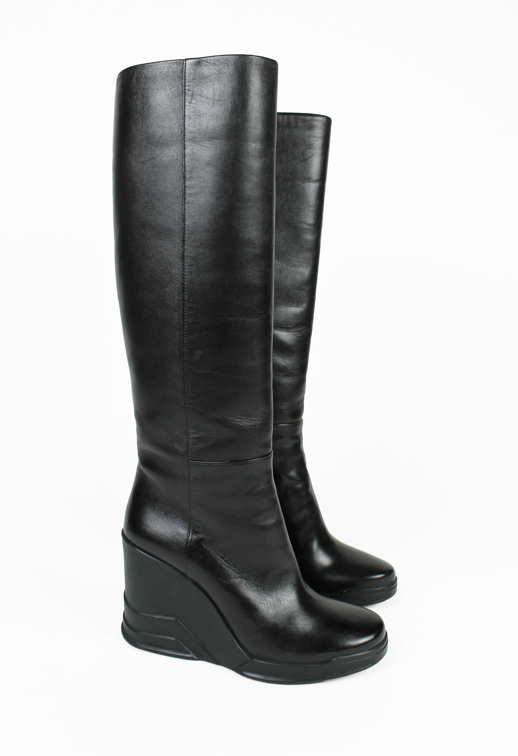 PRADA FW 2014 KNEE HIGH WEDGE BOOTS
