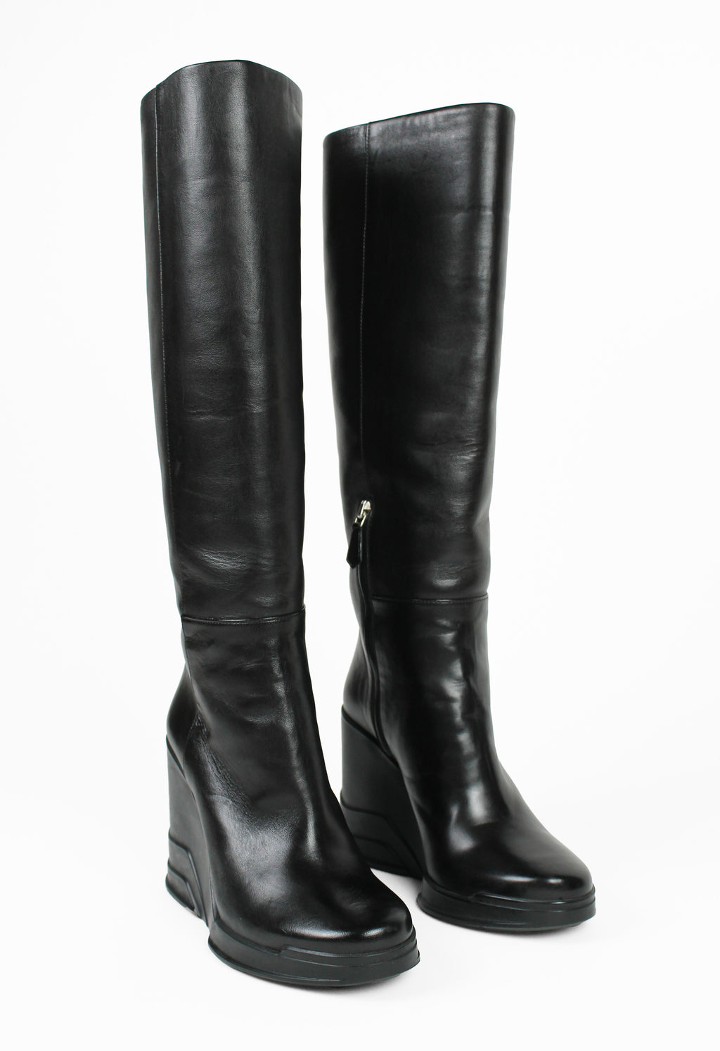 PRADA FW 2014 KNEE HIGH WEDGE BOOTS