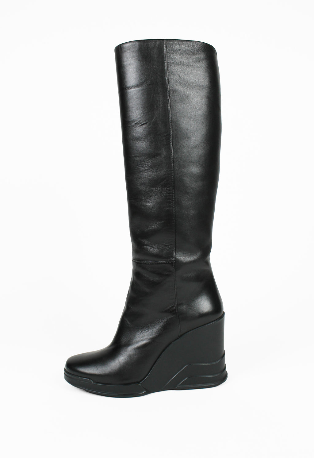 PRADA FW 2014 KNEE HIGH WEDGE BOOTS