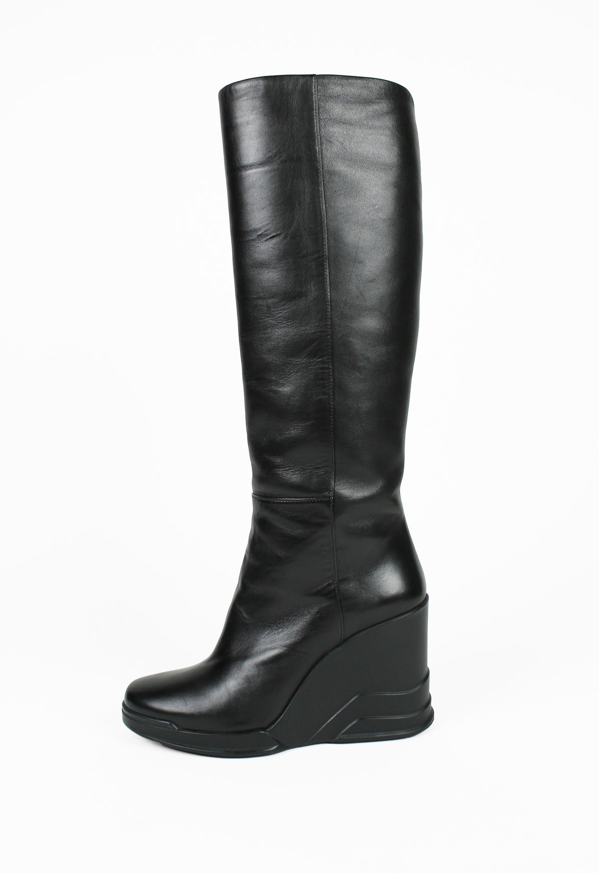 PRADA FW 2014 KNEE HIGH WEDGE BOOTS