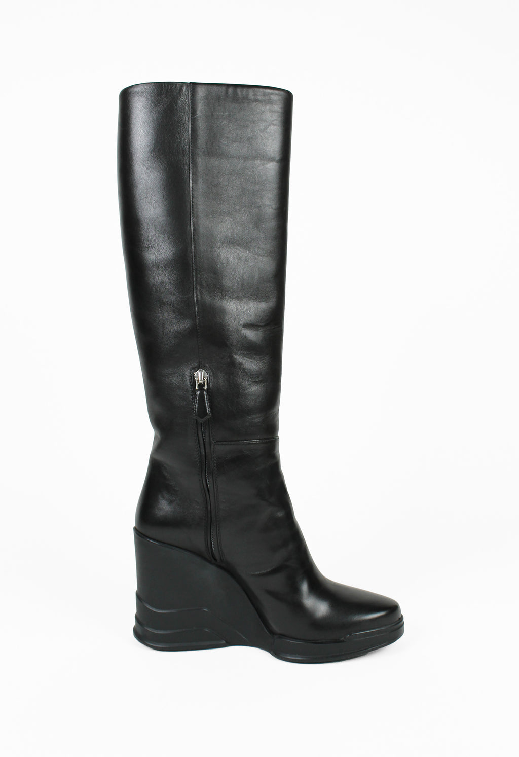 PRADA FW 2014 KNEE HIGH WEDGE BOOTS
