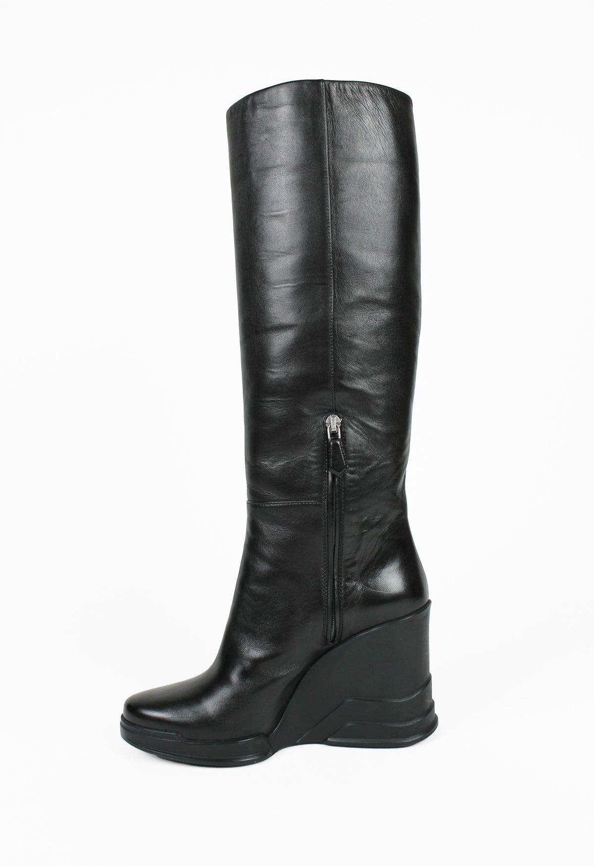 PRADA FW 2014 KNEE HIGH WEDGE BOOTS