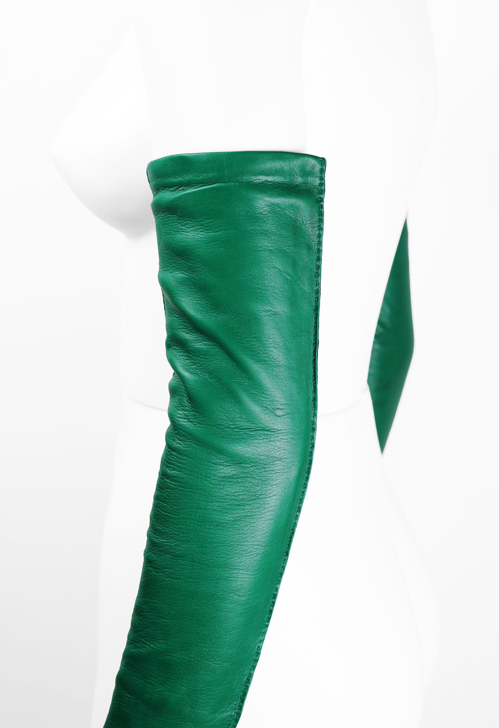 PRADA FW 2015 GREEN NAPPA LEATHER GLOVES