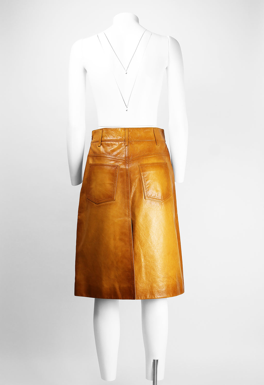 PRADA FW 2017 DYED LEATHER SKIRT