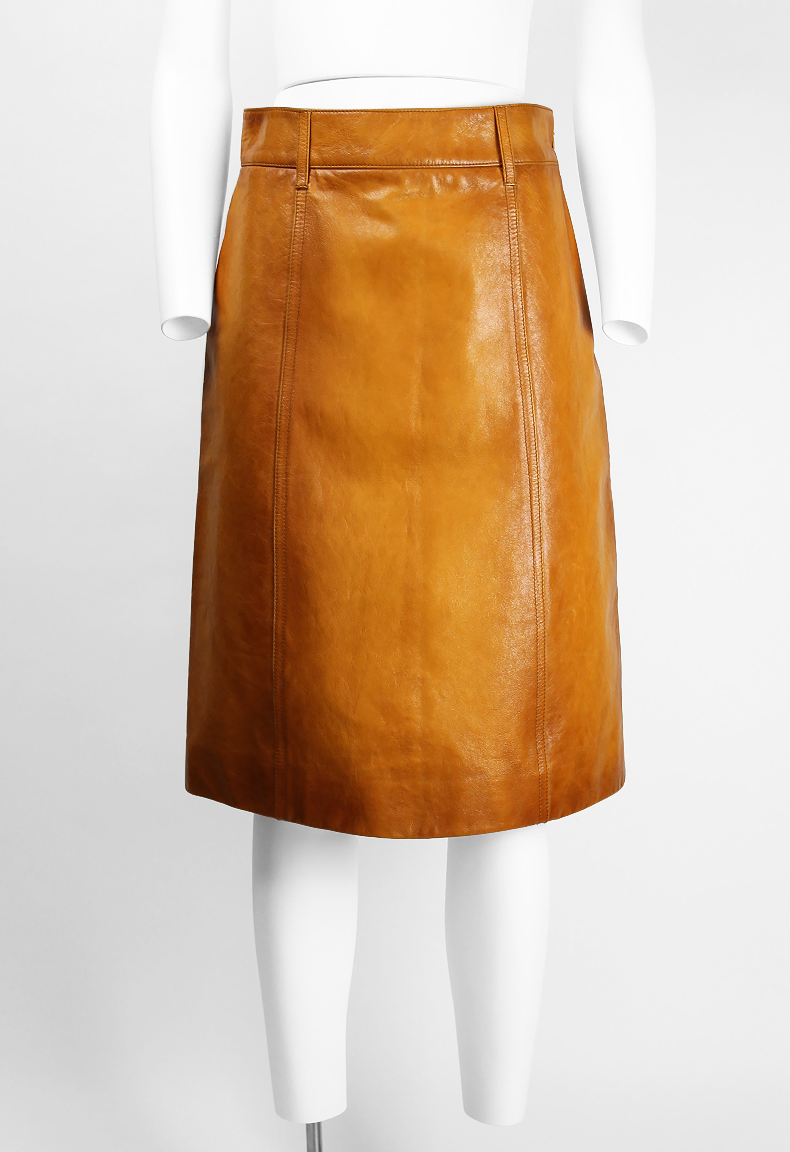 PRADA FW 2017 DYED LEATHER SKIRT