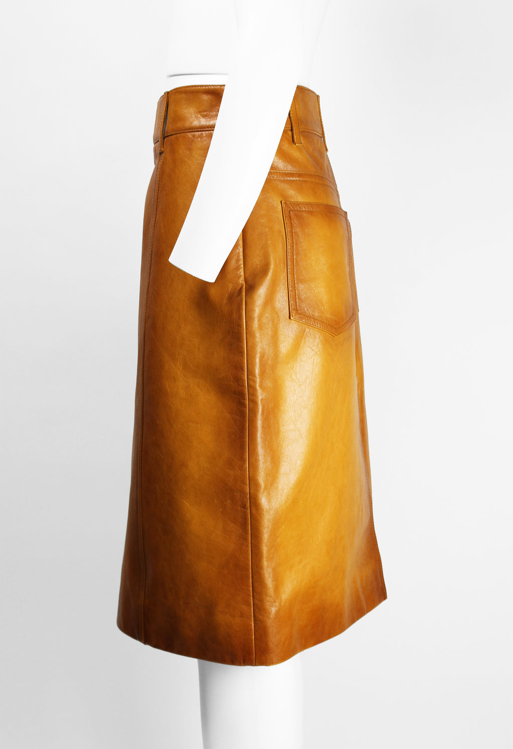 PRADA FW 2017 DYED LEATHER SKIRT