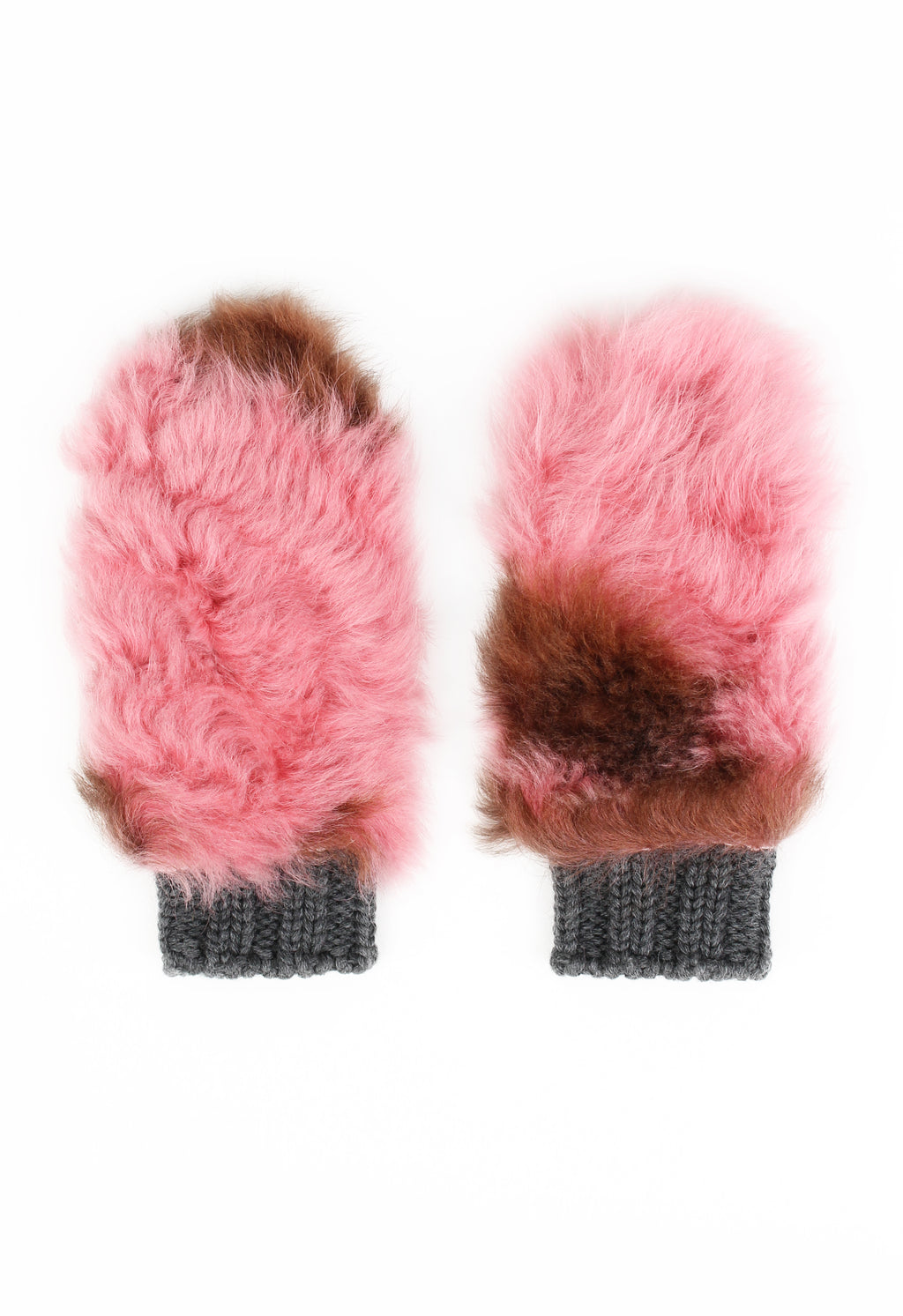 PRADA FW 2017 PINK FUR MITTENS